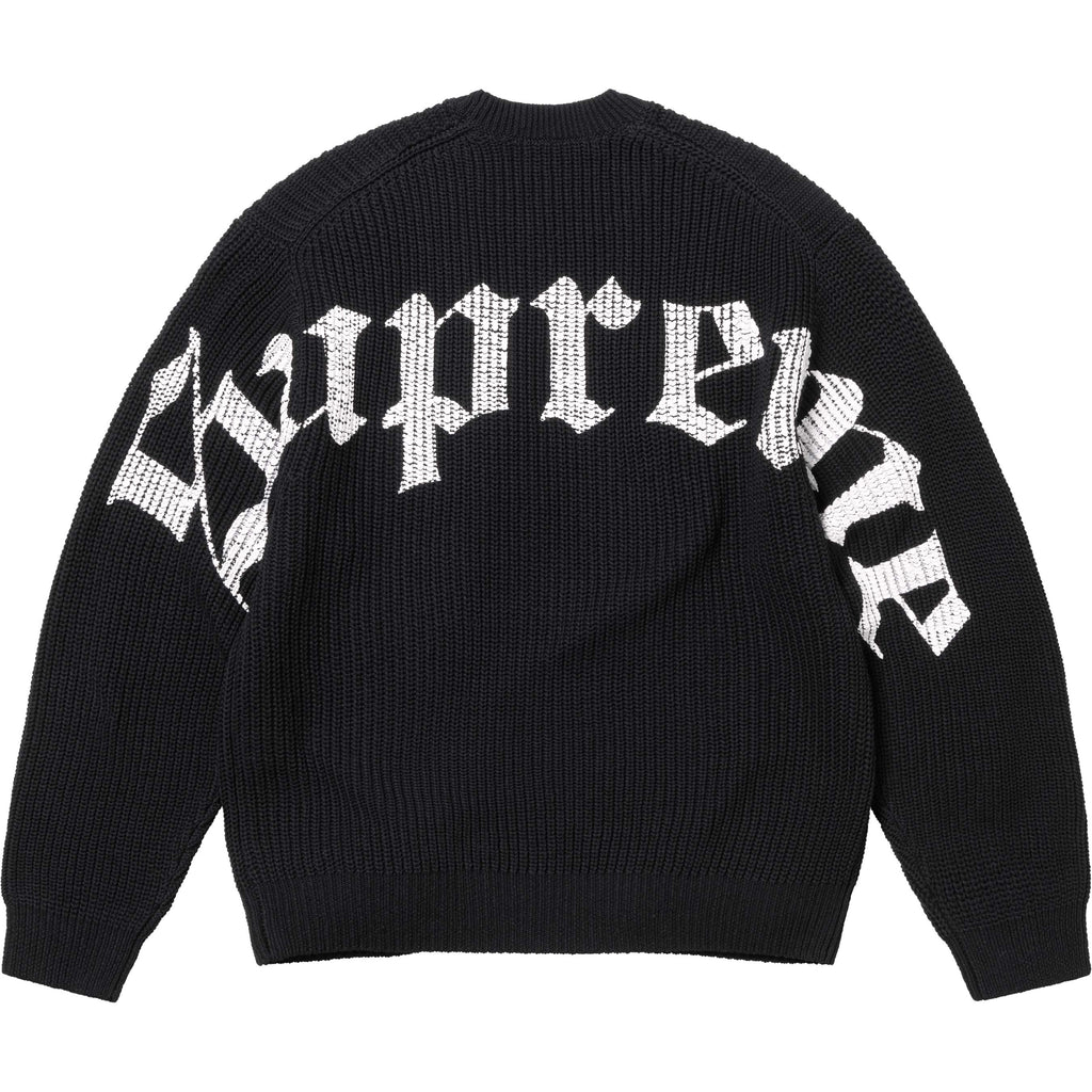 OLD ENGLISH PRINTED SWEATER BLACK
