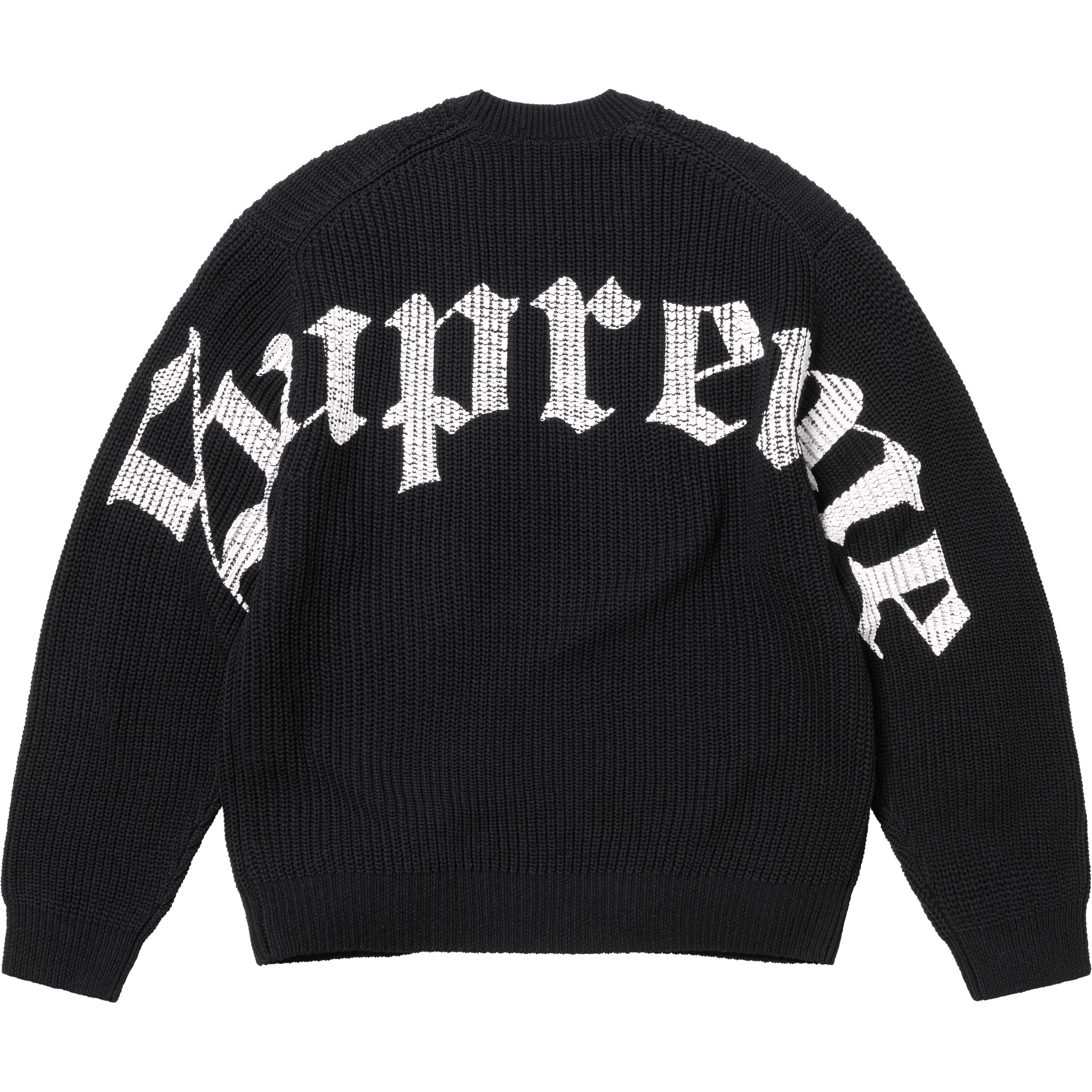 OLD ENGLISH PRINTED SWEATER BLACK