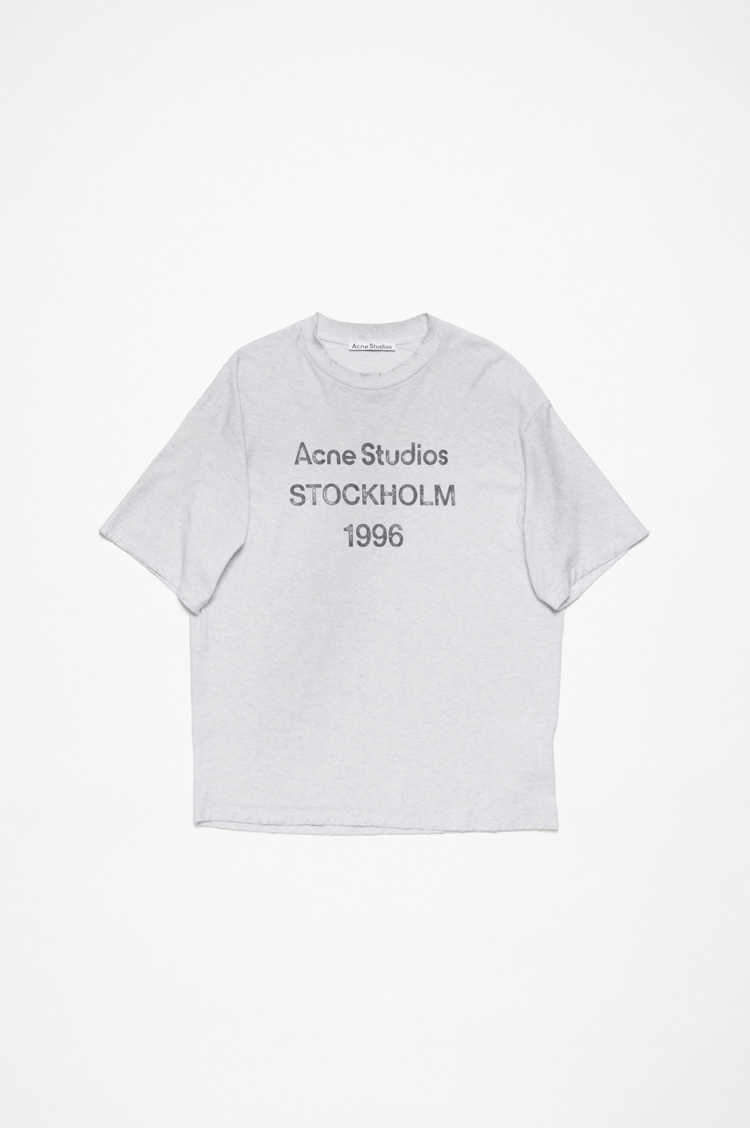 ACNE STUDIO LOGO T-SHIRT RELAXED FIT PALE GREY MELANGE