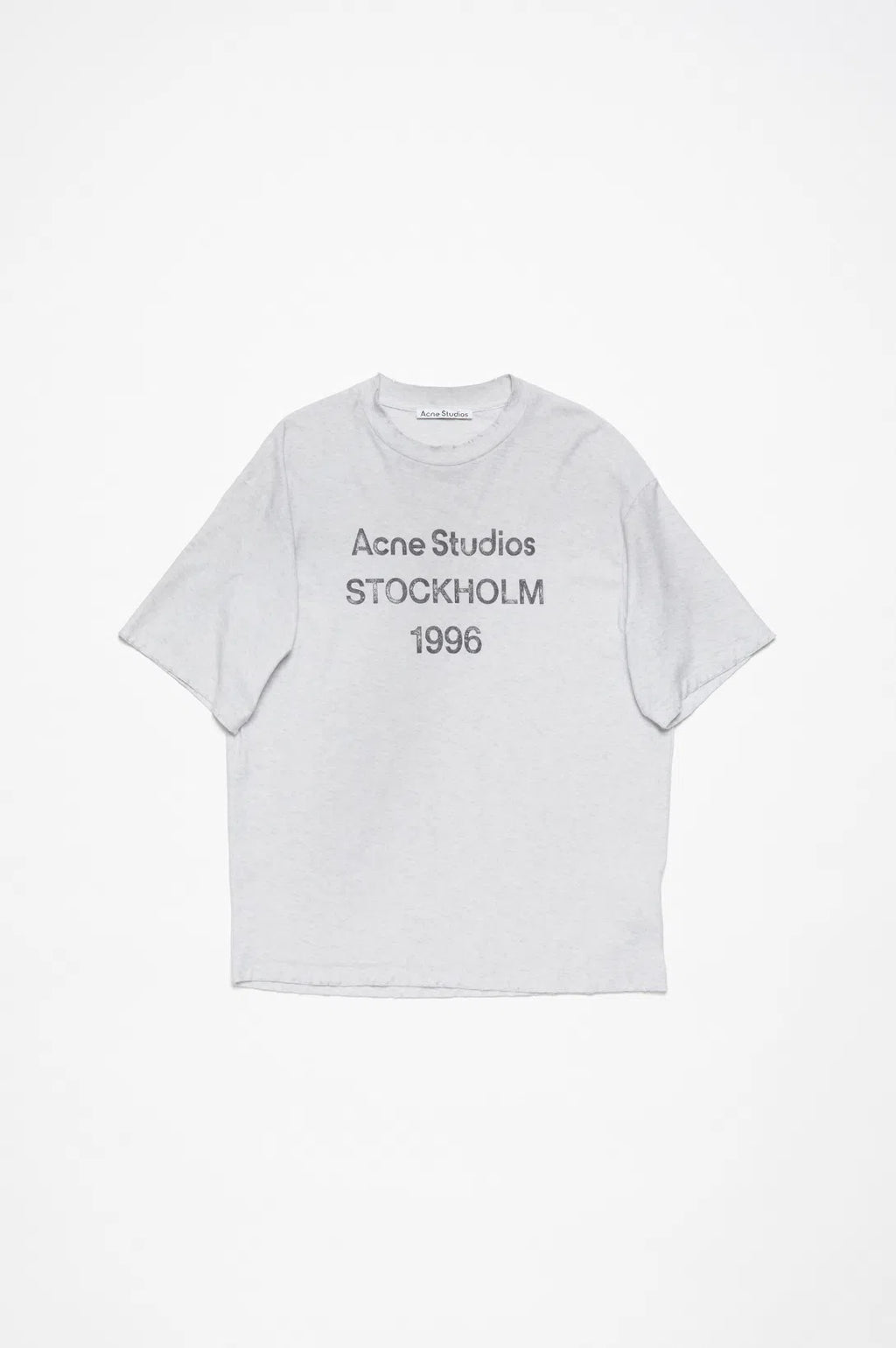 ACNE STUDIO LOGO T-SHIRT RELAXED FIT PALE GREY MELANGE