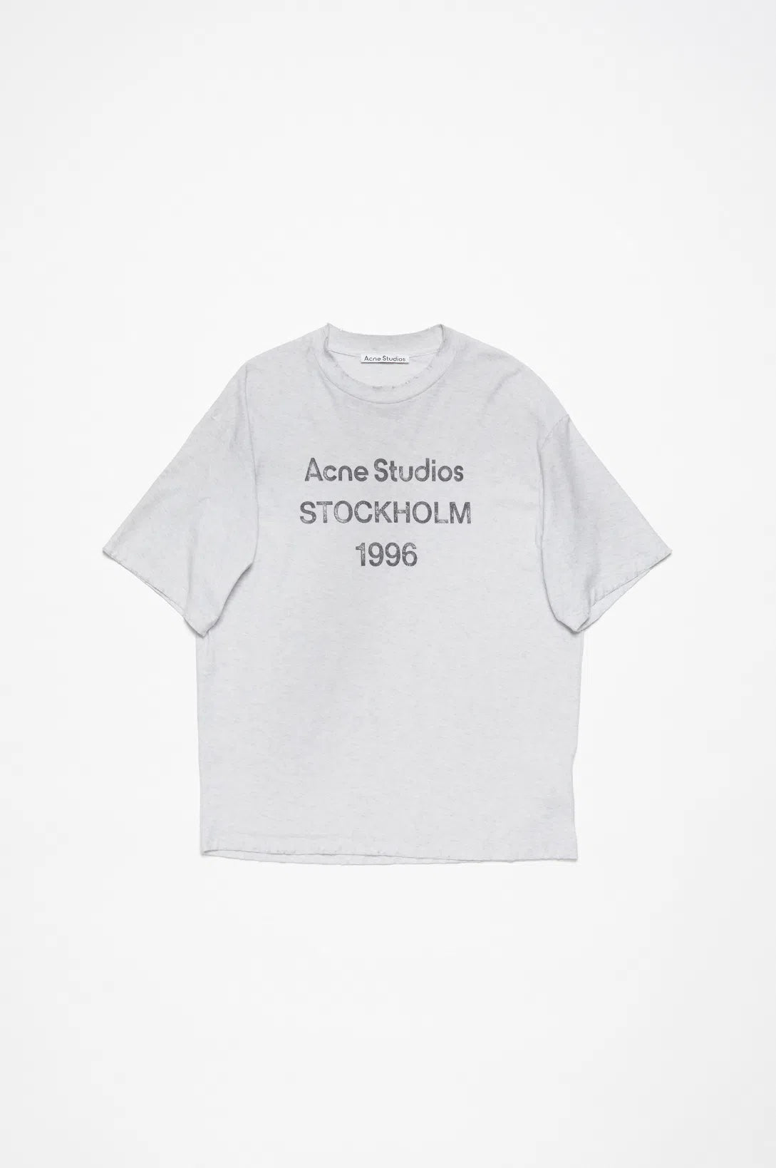 ACNE STUDIO LOGO T-SHIRT RELAXED FIT PALE GREY MELANGE