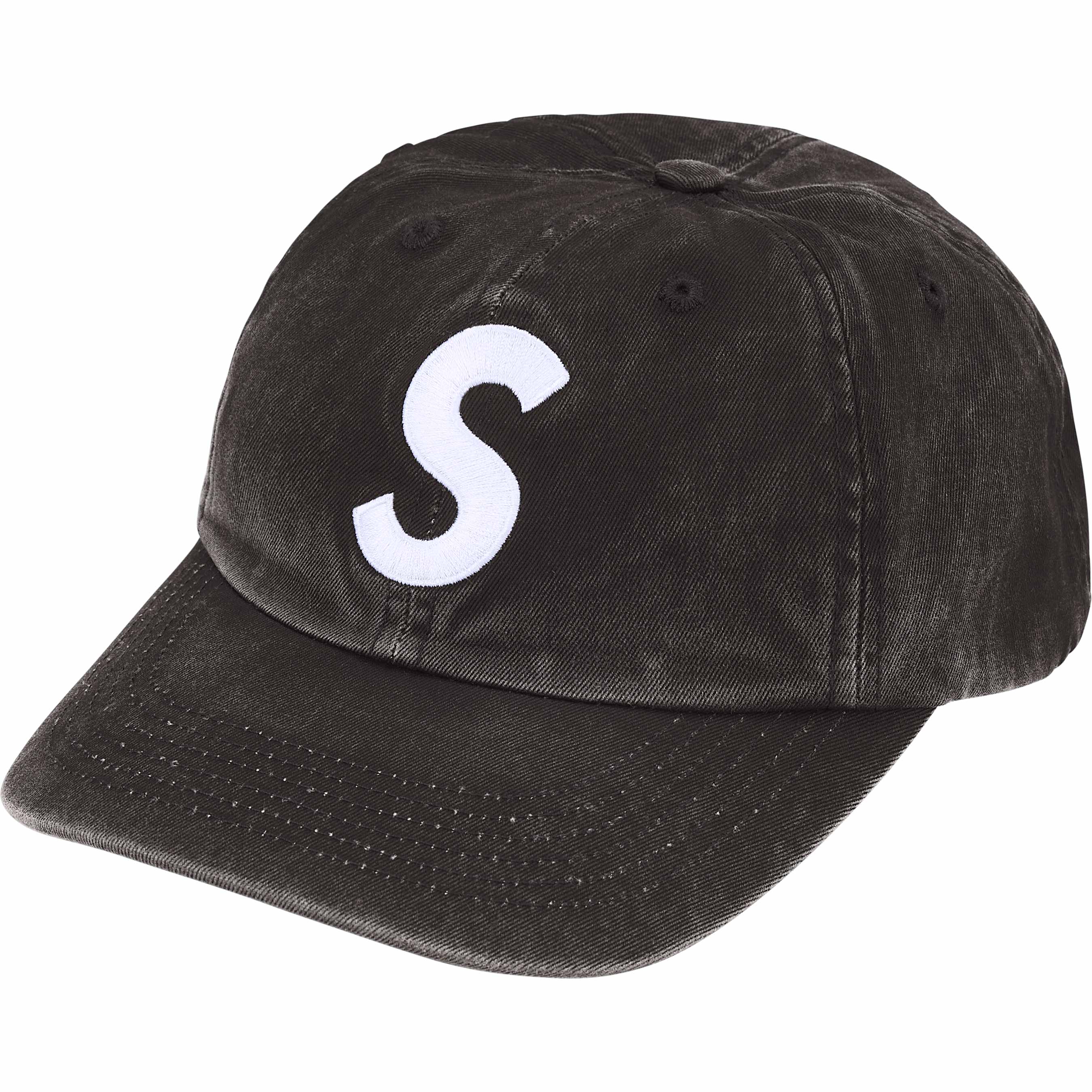 PIGMENT COATED S LOGO 6-PANEL BLACK