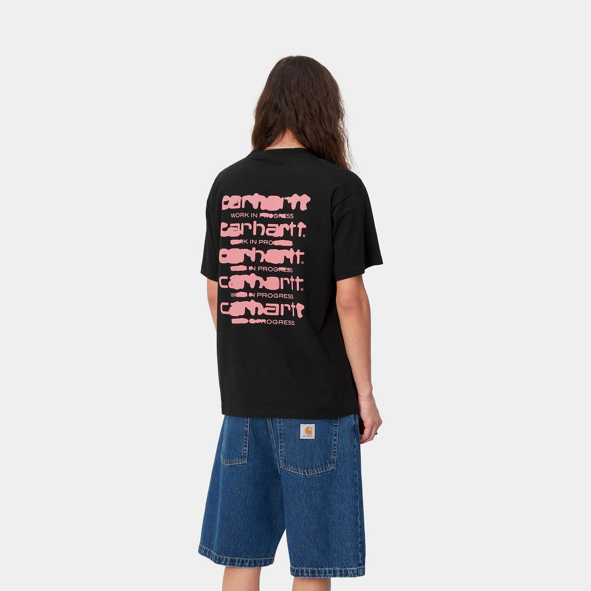 S/S Ink Bleed T-Shirt Black Pink