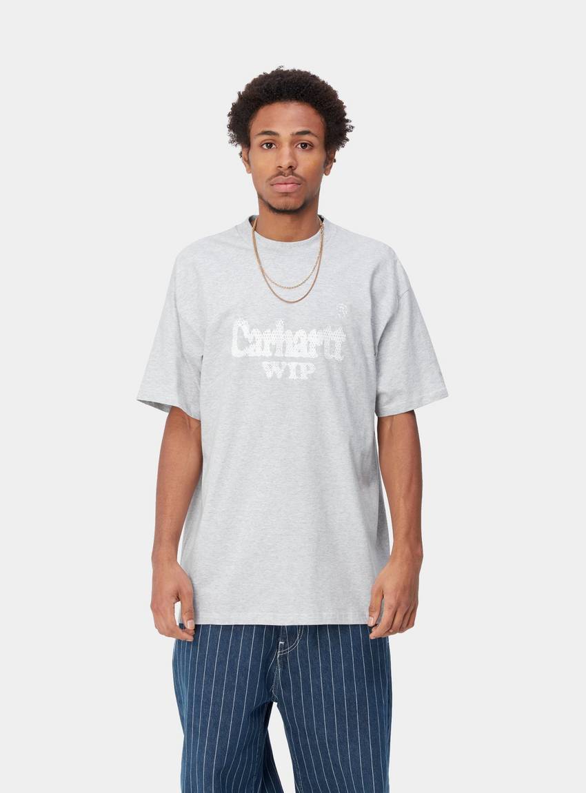 S/S Spree Halftone T-Shirt Ash Heather White