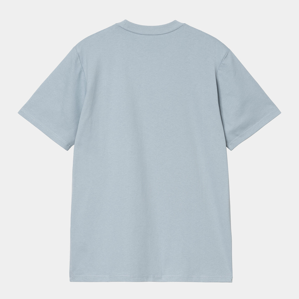 S/S University Script T-Shirt Dusty Ice / White