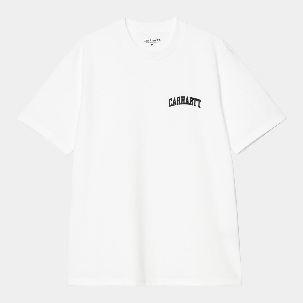 S/S University Script T-Shirt White / Black