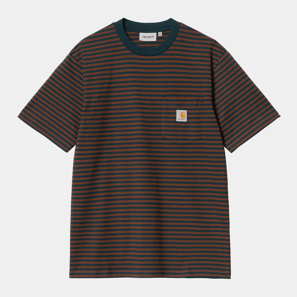S/S Verner Pocket T-Shirt Verner Stripe Duck Blue / Offroad