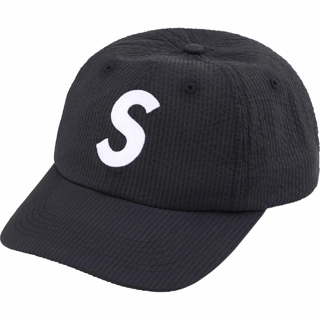 SEERSUCKER S LOGO 6 PANEL BLACK