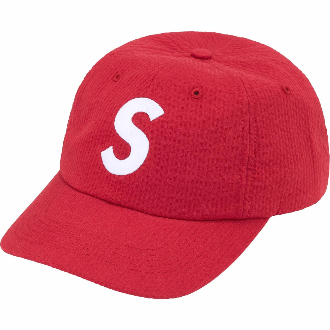 SEERSUCKER S LOGO 6 PANEL RED