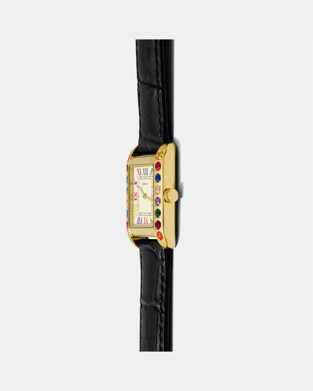 Laphont Gem Watch Large Gold Case Black Number Dial