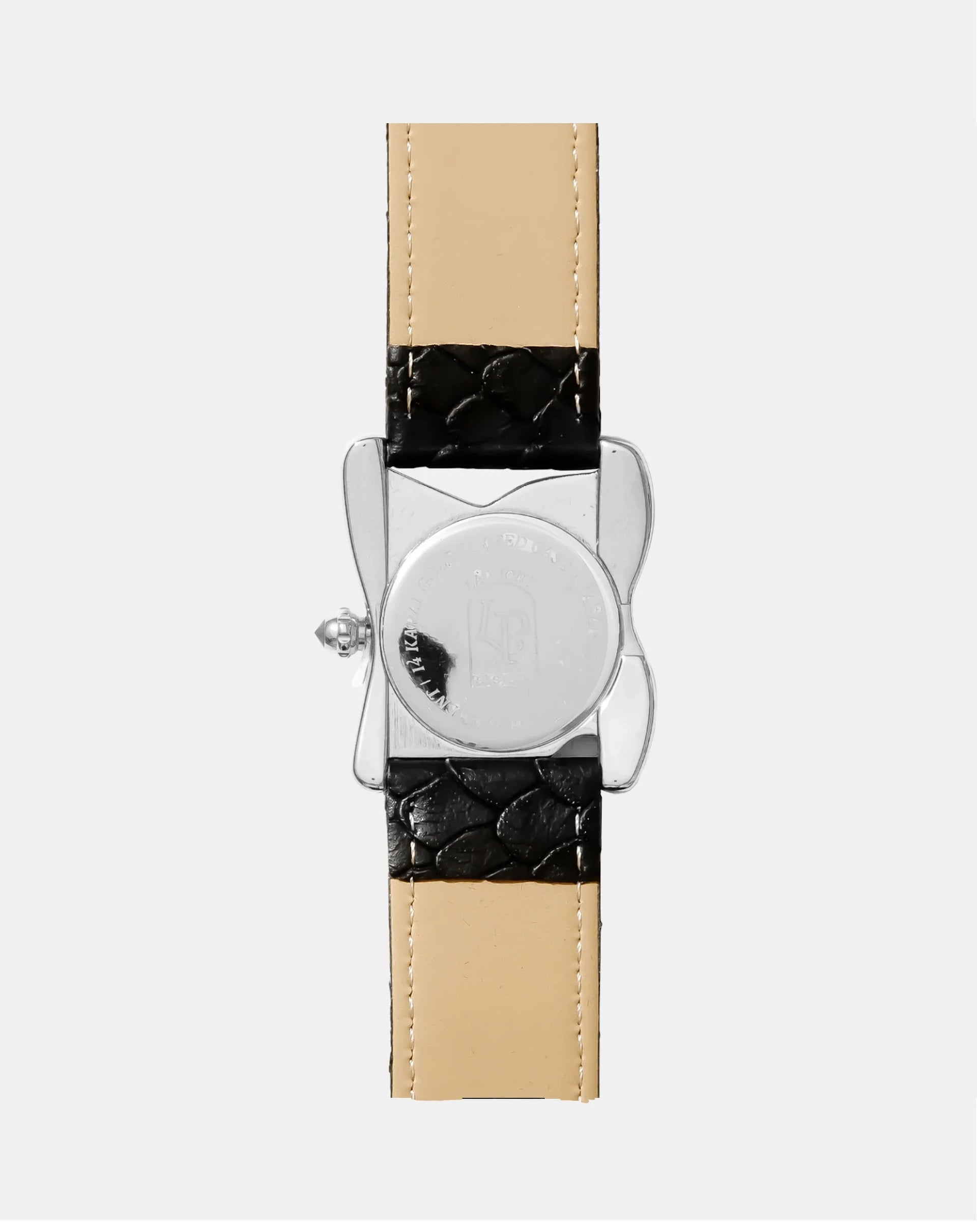 Laphont Melting Watch Square Silver Large Case Band Black