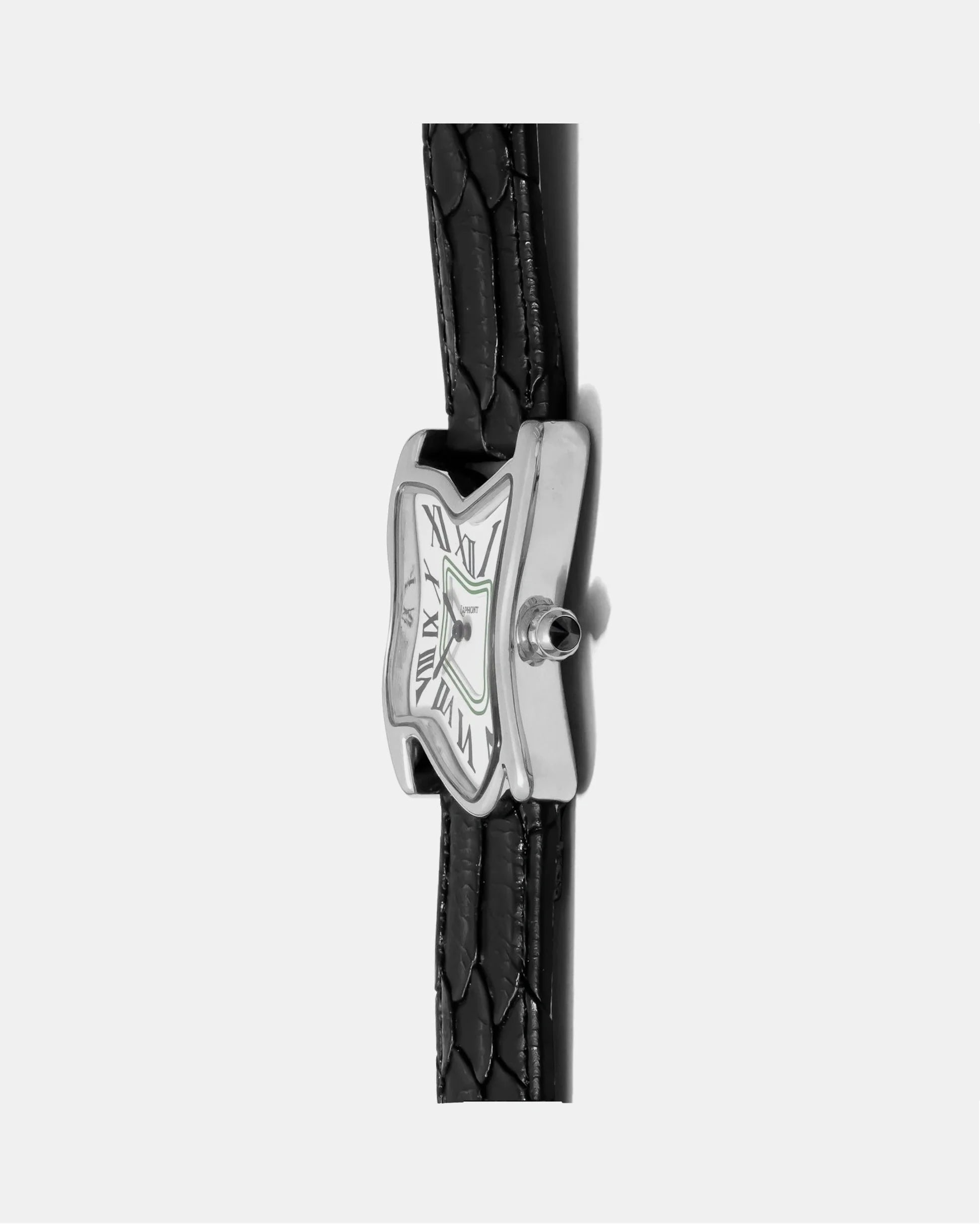 Laphont Melting Watch Square Silver Large Case Band Black