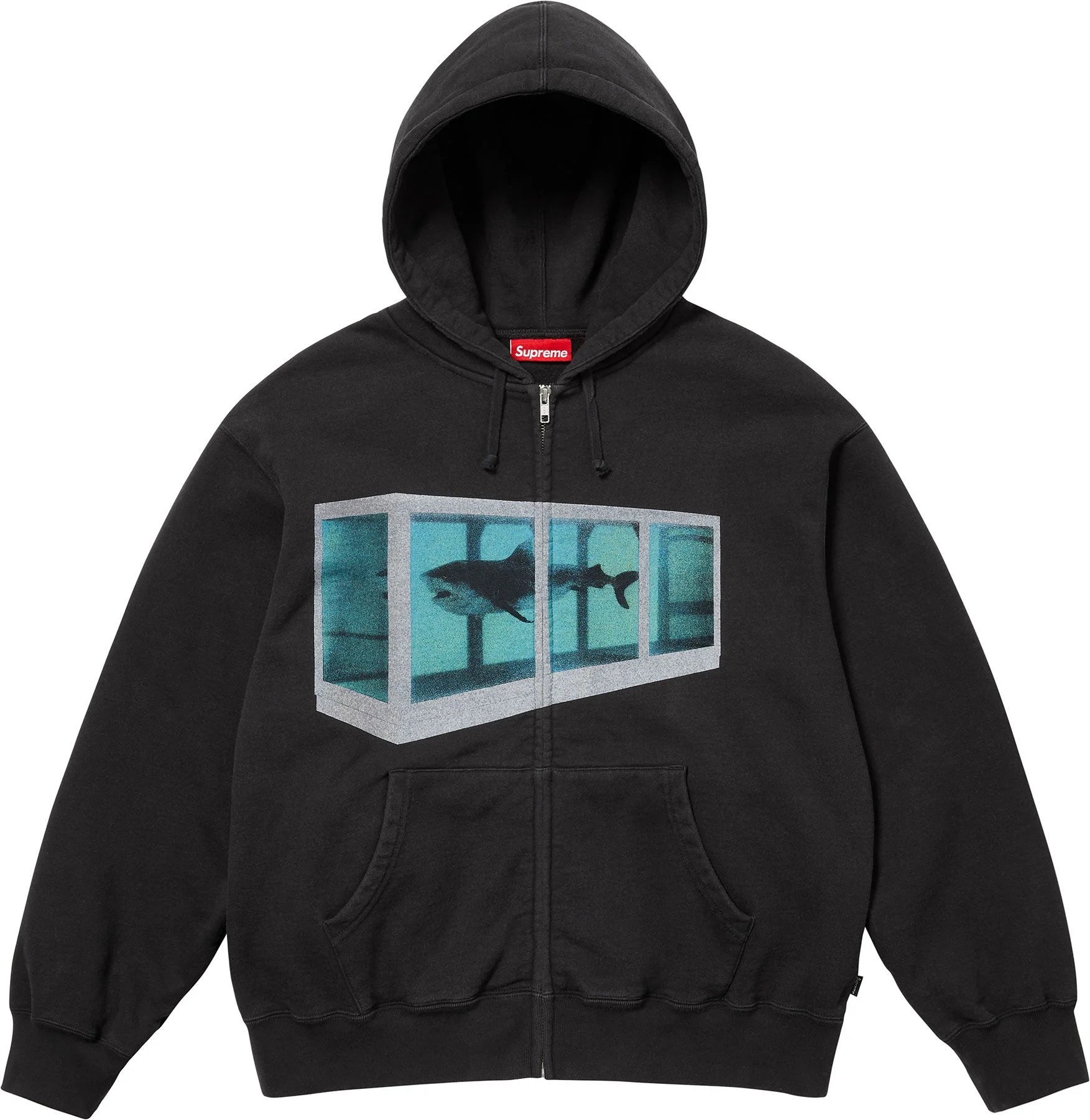 DAMIEN HIRST ZIP UP HOODED SWEATSHIRT BLACK