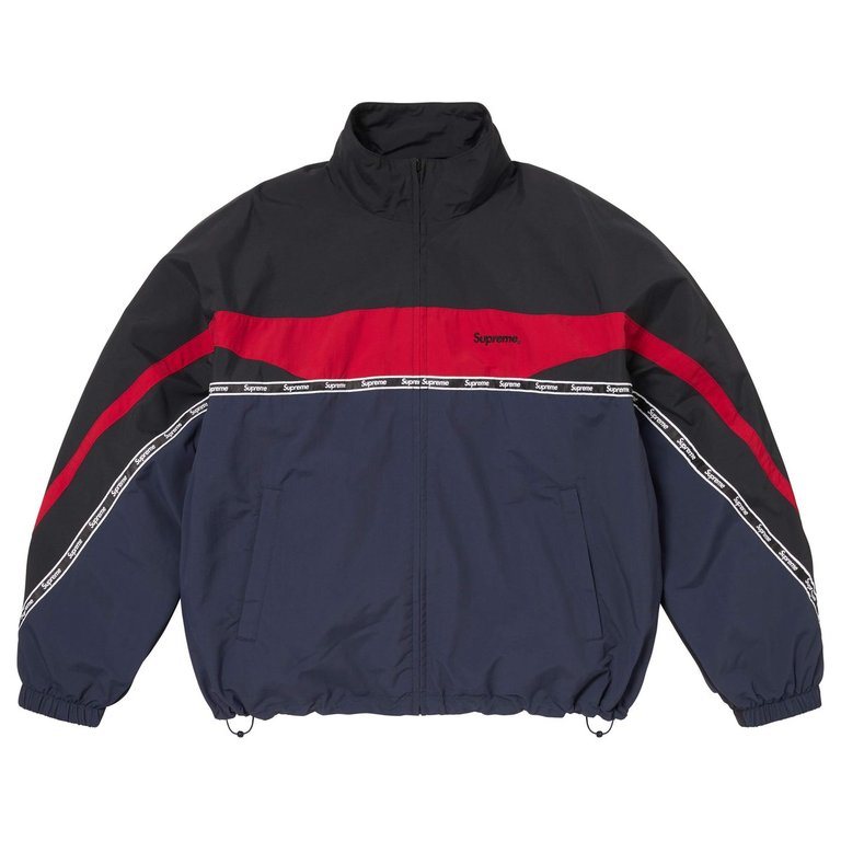 LOGO TAPING TRACK JACKET NAVY