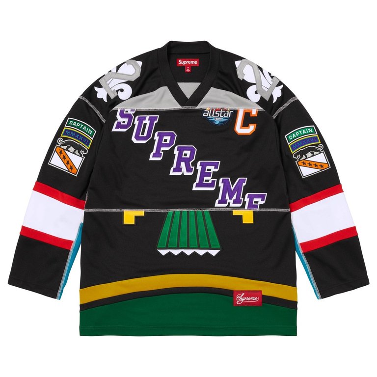 PANELED HOCKEY JERSEY BLACK L