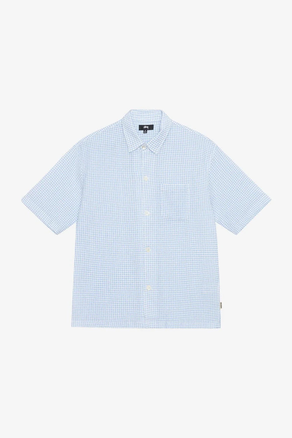 FLAT BOTTOM CRINKLED SHIRT BLUE CHECK