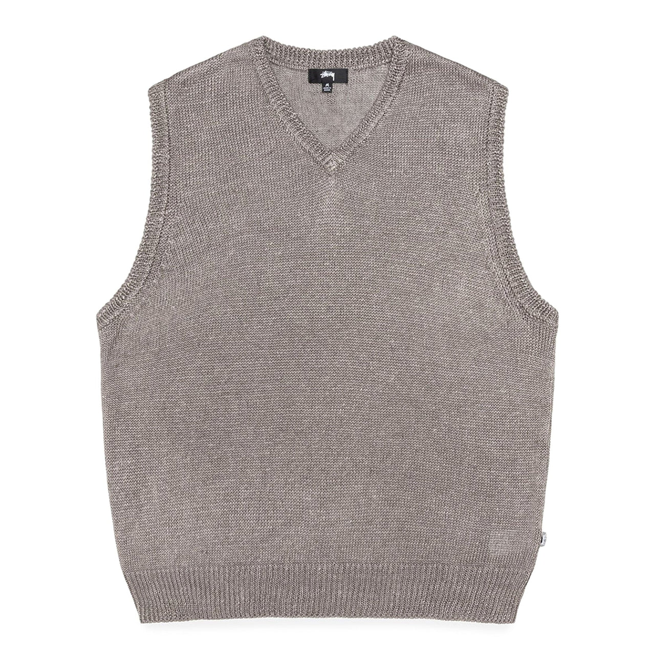 LOOSE KNIT LINEN VEST STONE