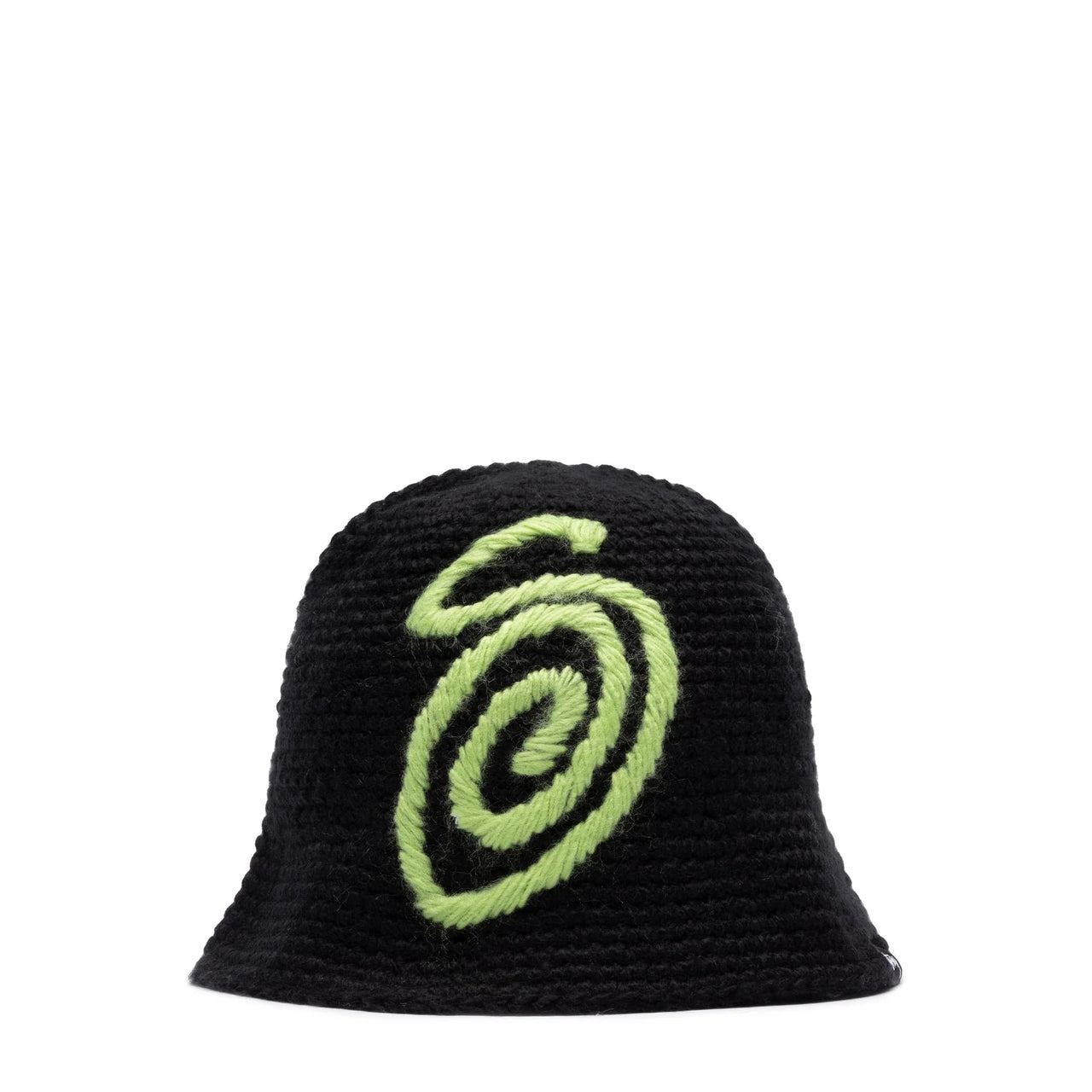 SWIRLY S KNIT BUCKET HAT BLACK