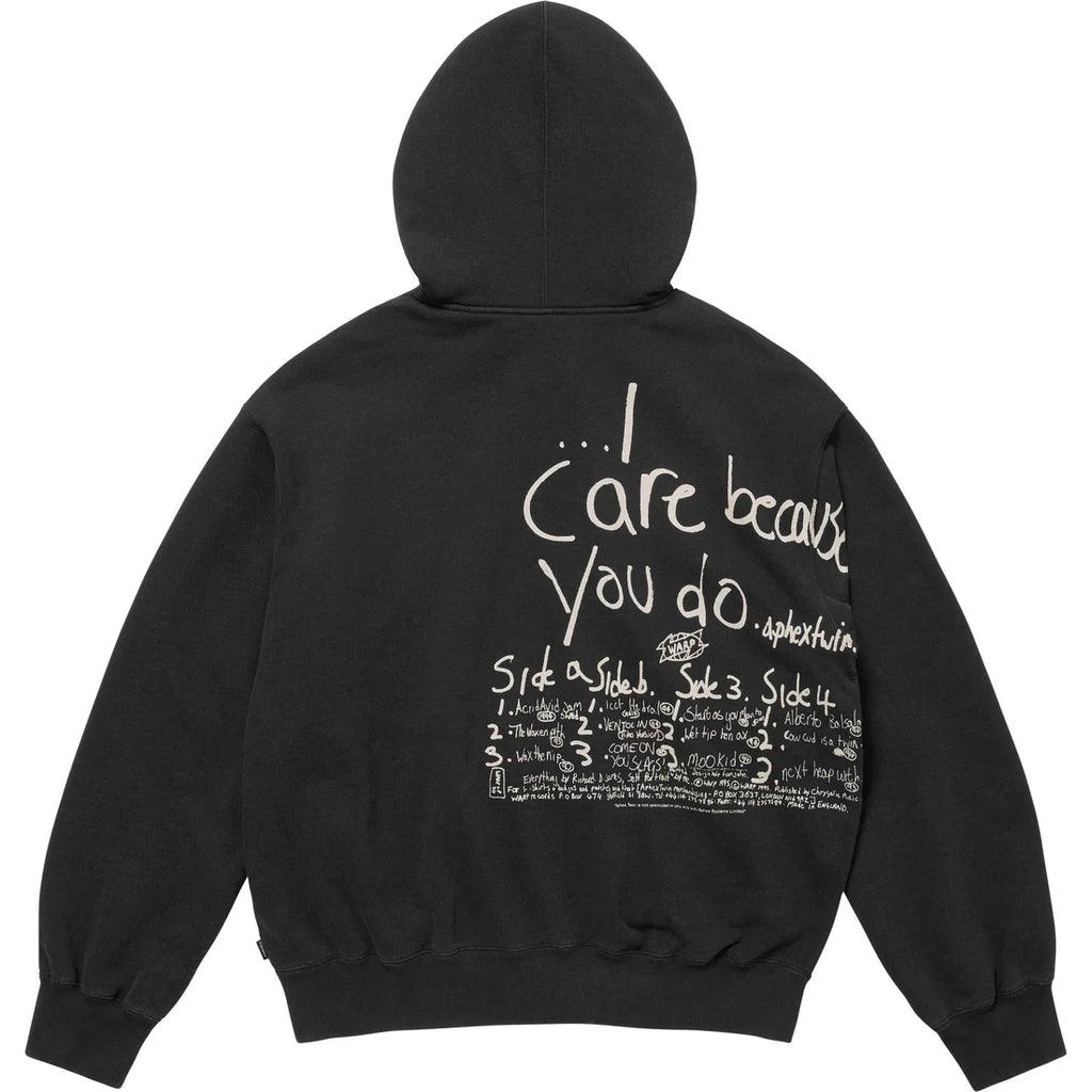 APHEX TEIN ZIP UP HOODED SWEATSHIRT BLACK