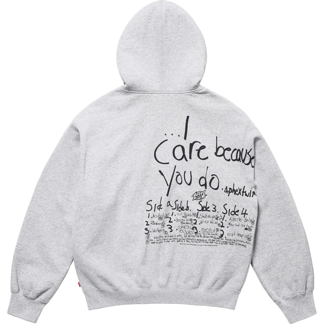 APHEX TEIN ZIP UP HOODED SWEATSHIRT HEATHER GREY