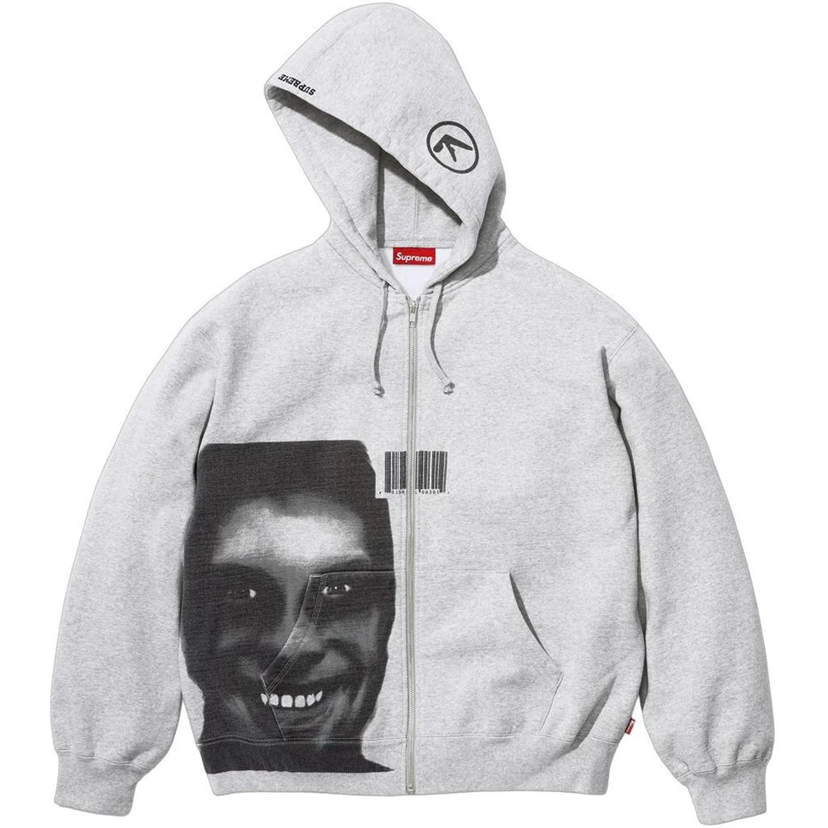 APHEX TEIN ZIP UP HOODED SWEATSHIRT HEATHER GREY