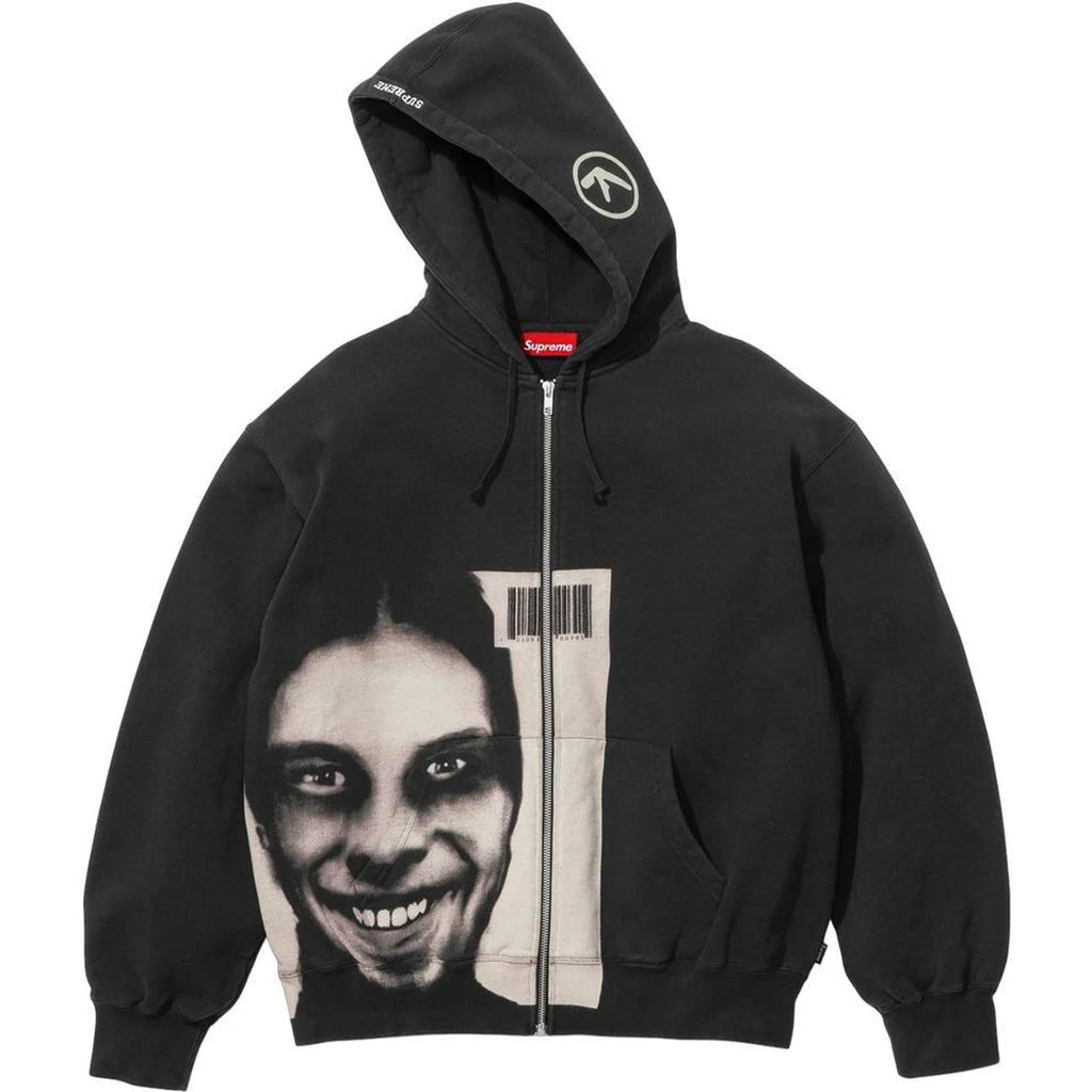 APHEX TEIN ZIP UP HOODED SWEATSHIRT BLACK