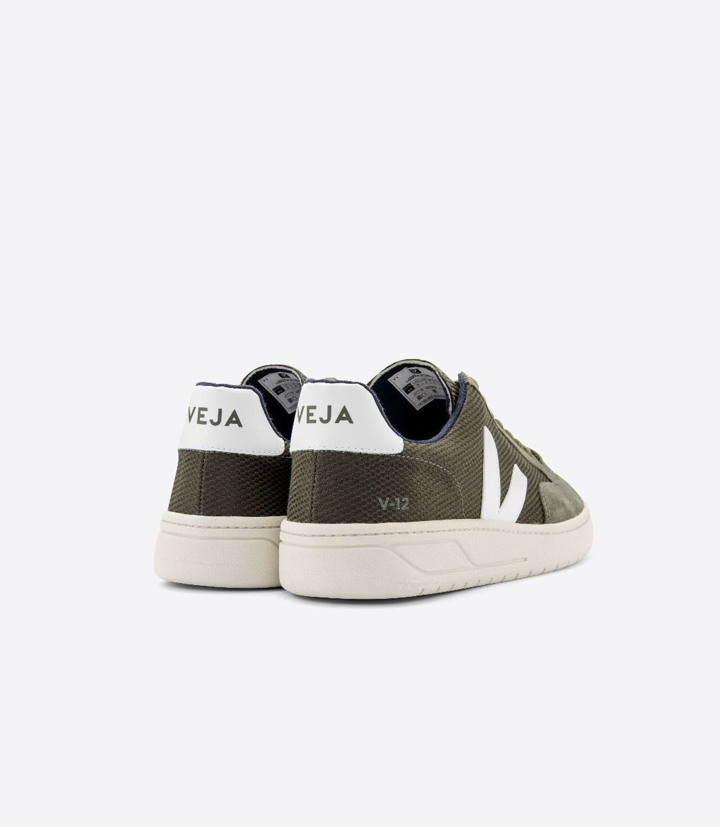 Zapatillas Veja V-12 B-Mesh Olive White Mujer