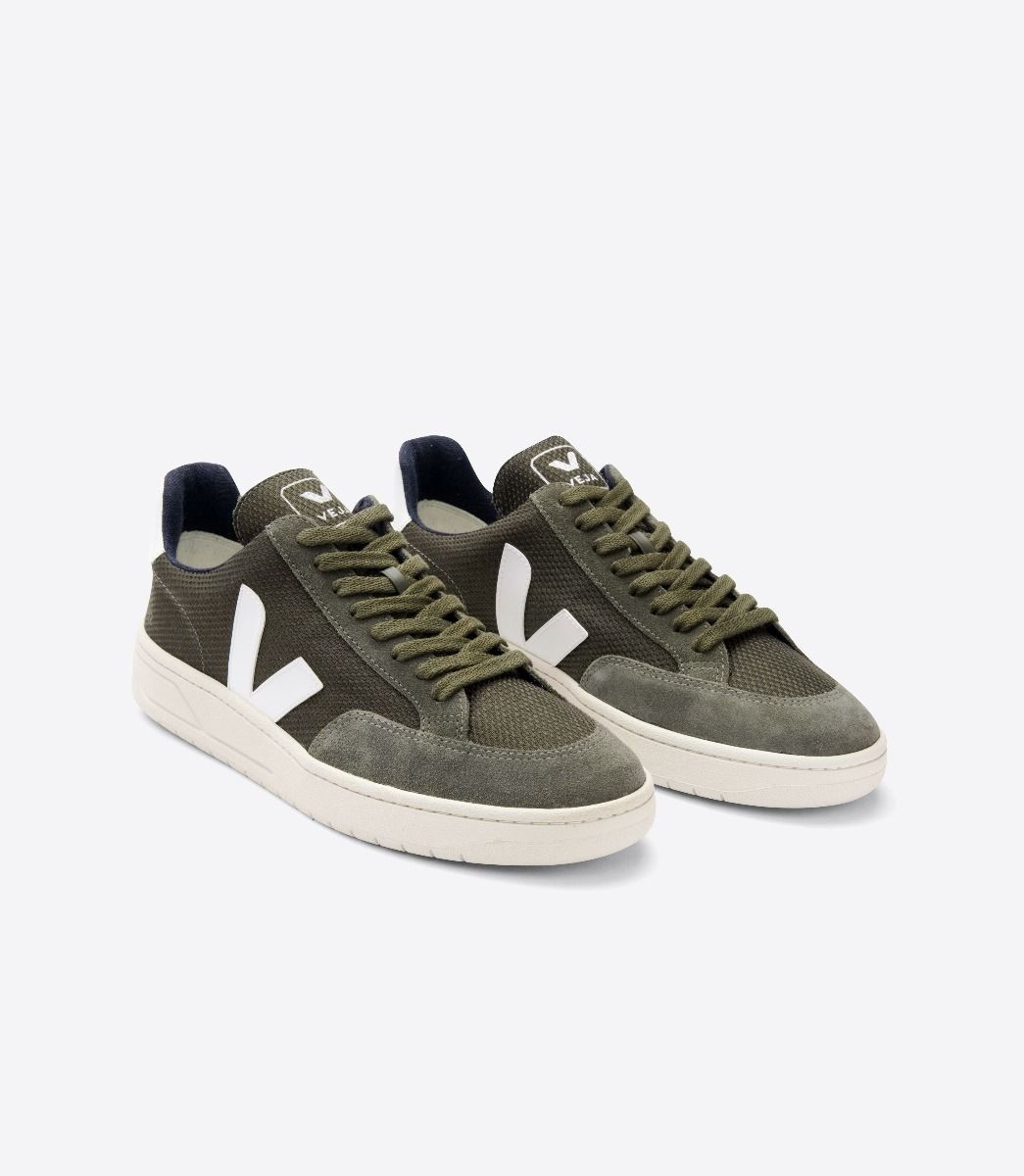 Zapatillas Veja V-12 B-Mesh Olive White Mujer