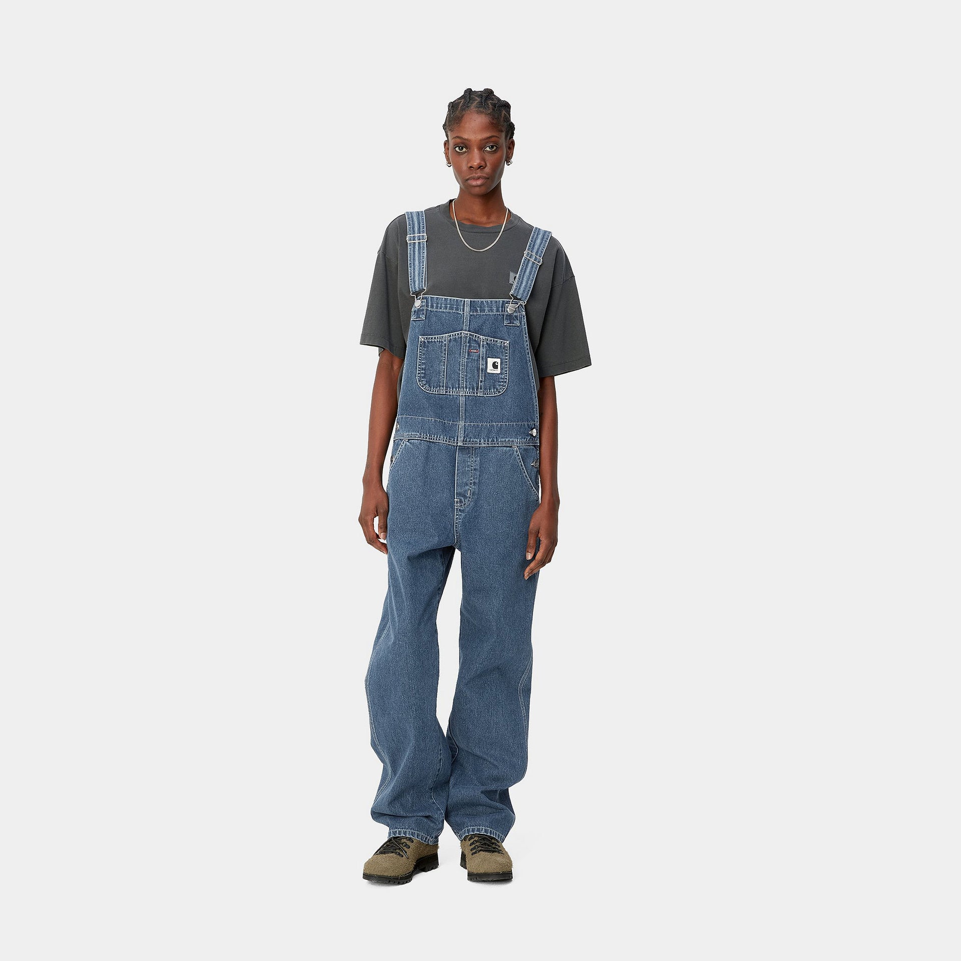 W' Bib Overall Straight Blue