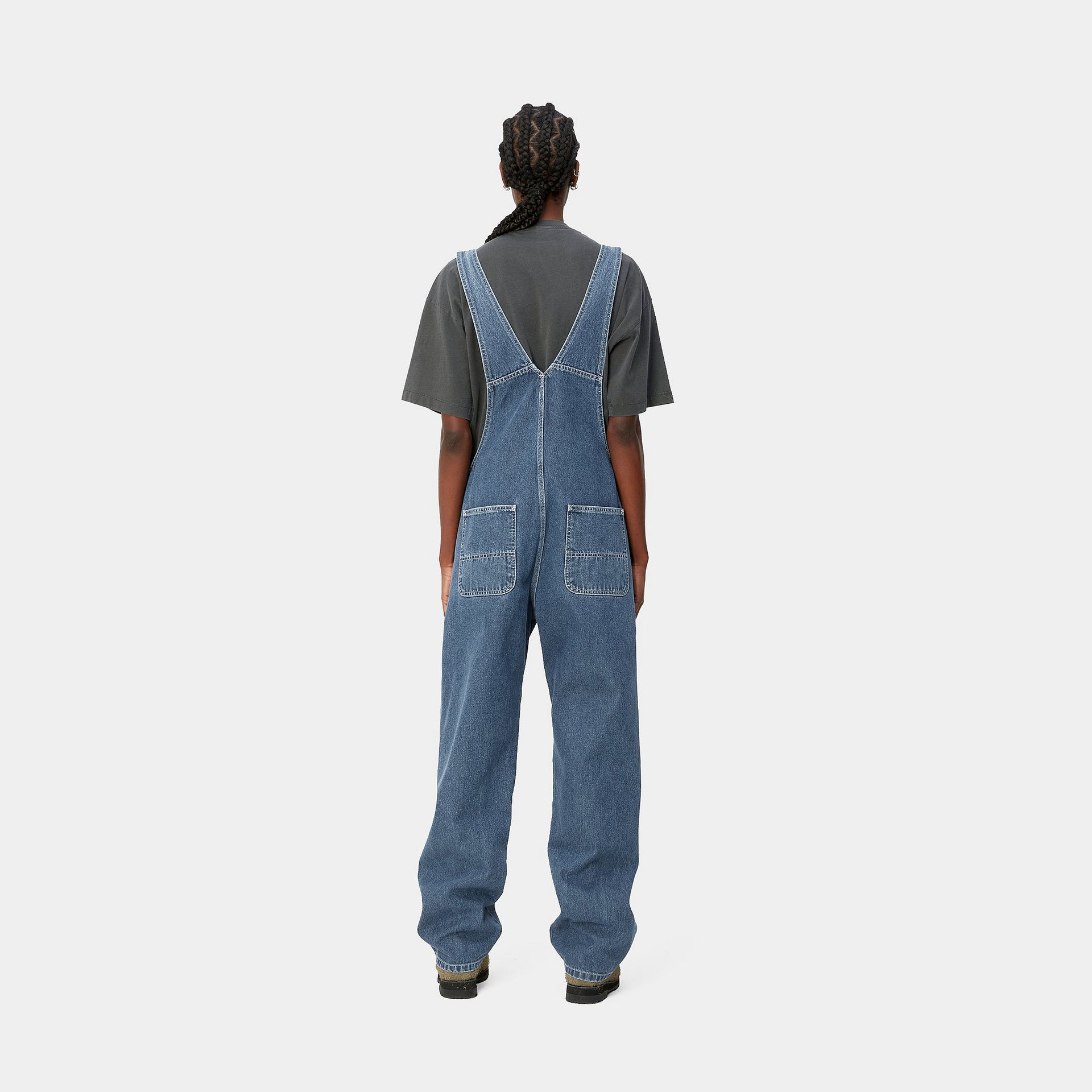 W' Bib Overall Straight Blue