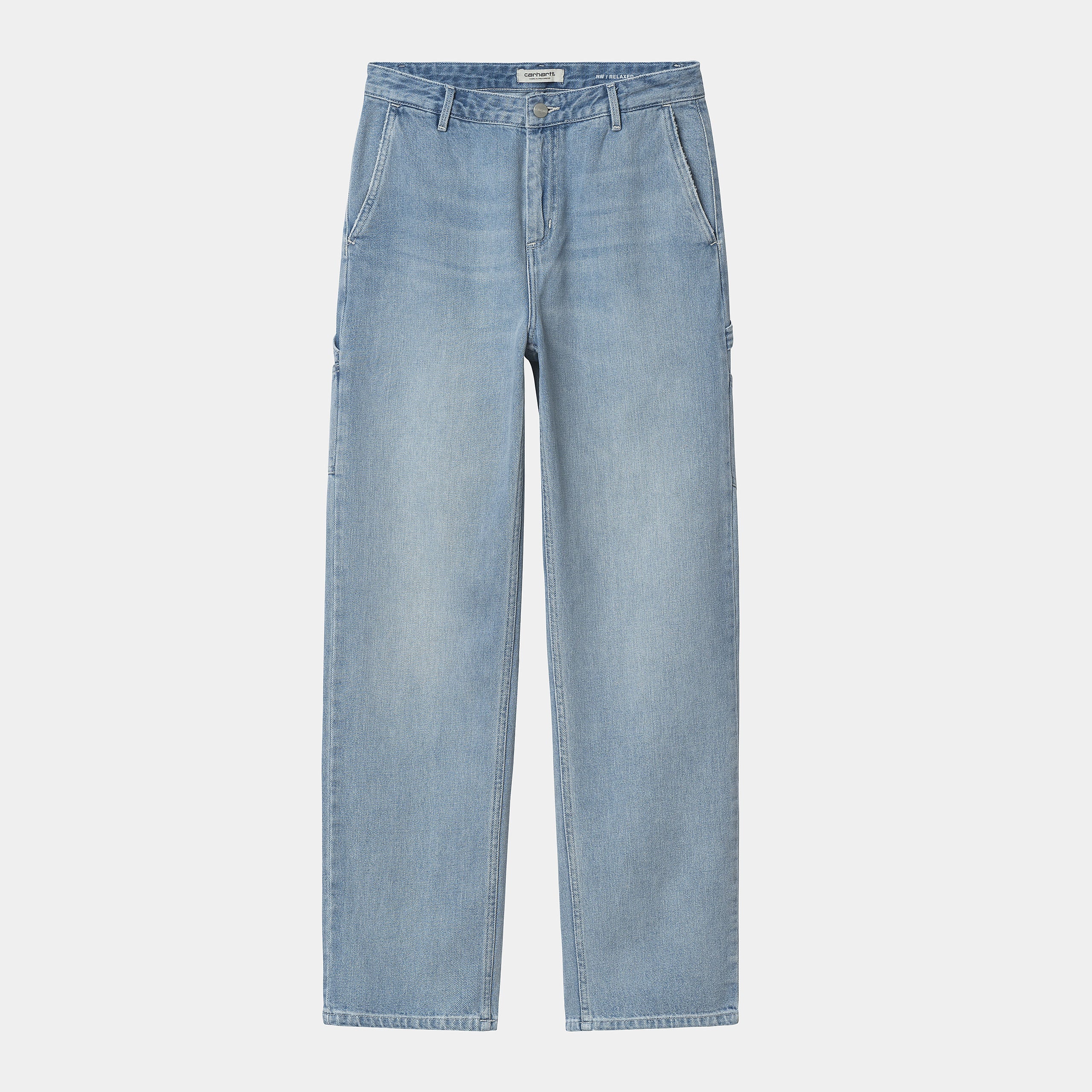 W' Pierce Pant Straight Blue Light Stone Washed