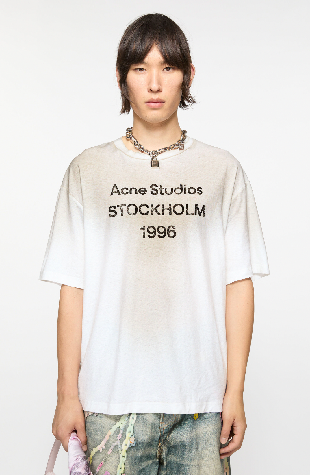 ACNE STUDIO LOGO T-SHIRT RELAXED FIT WHITE