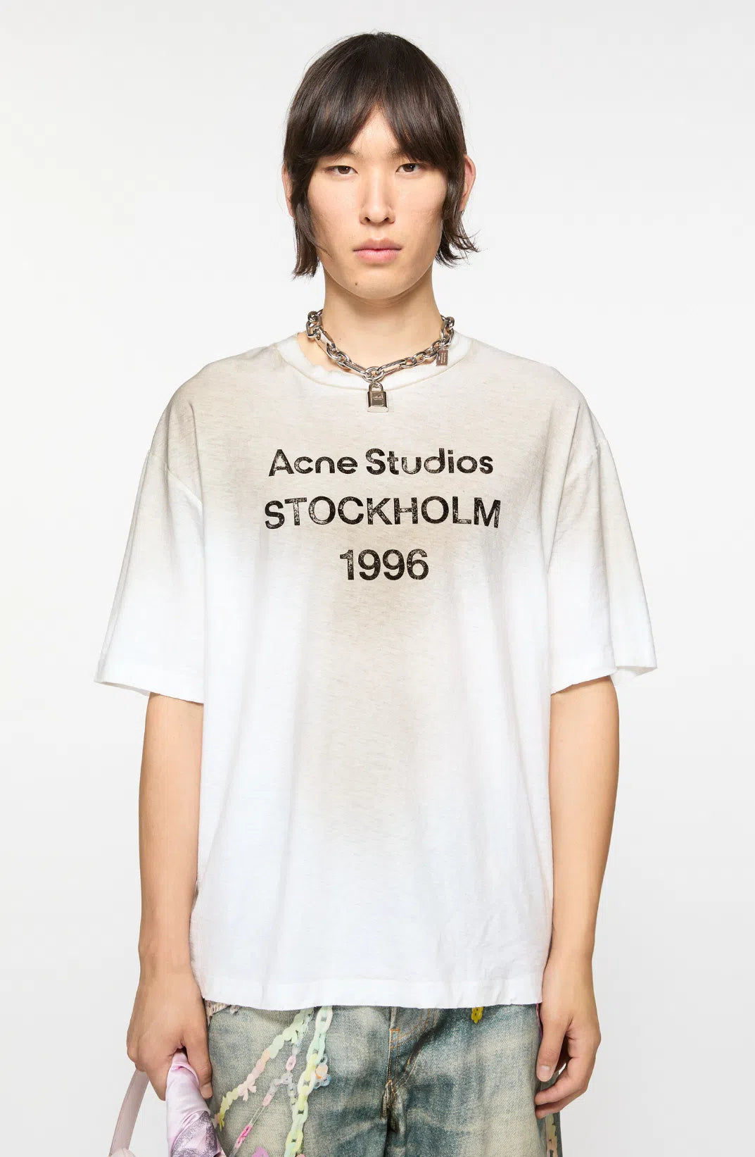 ACNE STUDIO LOGO T-SHIRT RELAXED FIT WHITE