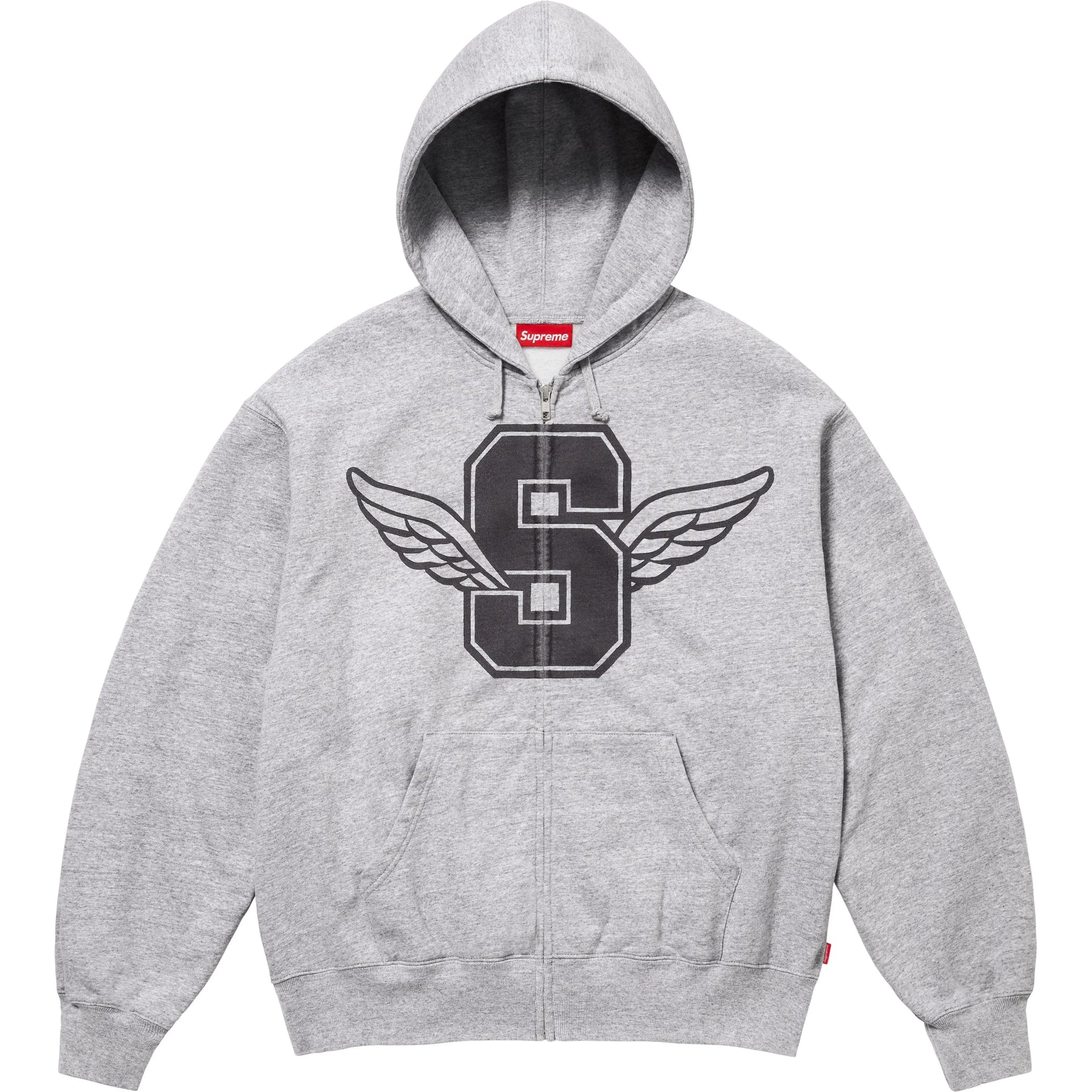 WINGS ZIP UP HOODED SWEATSHIRT HTH GREY