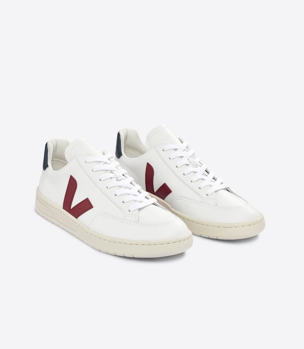 Zapatilla Veja V-12 White Marsala Nautico Mujer