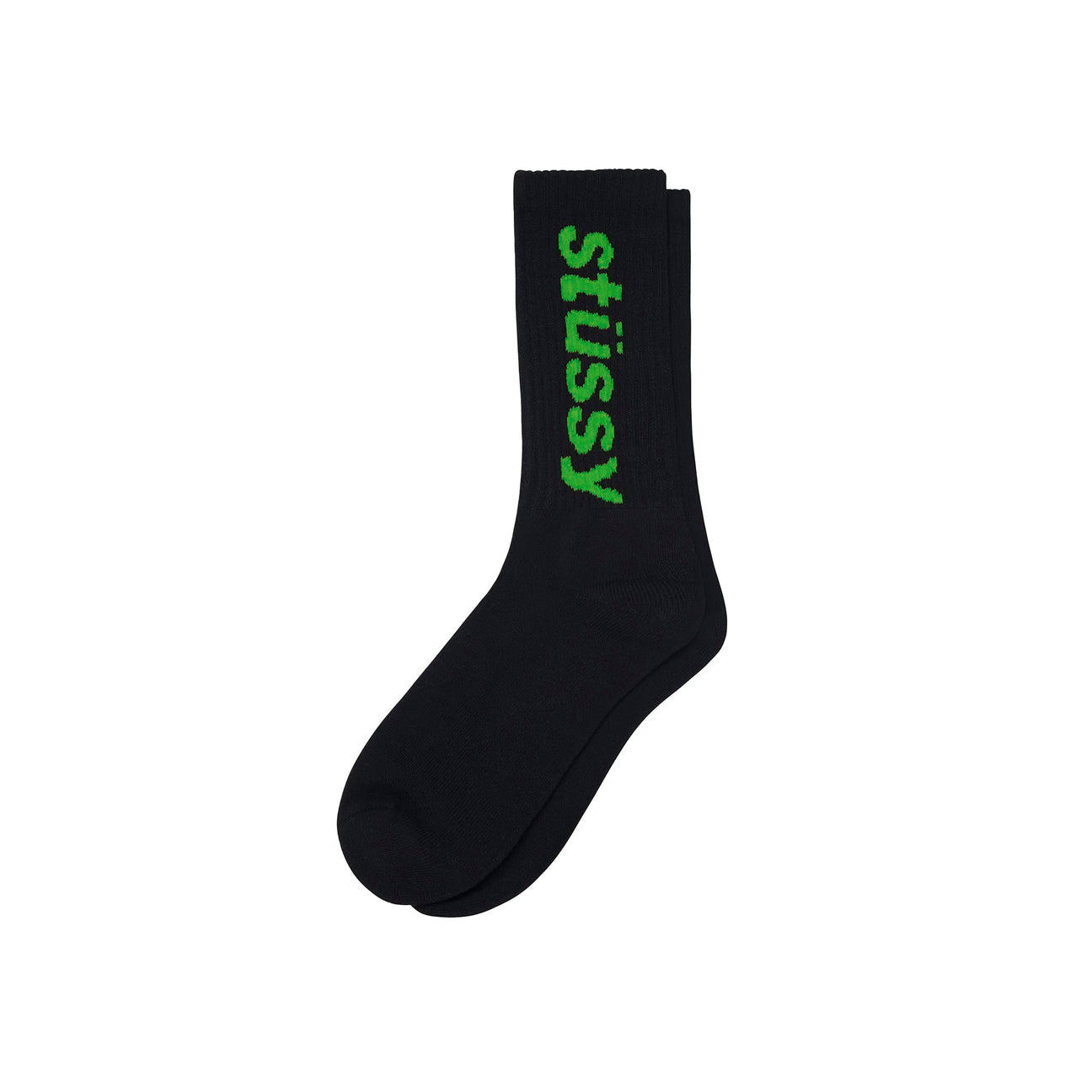 Helvetica Crew Socks Black Green