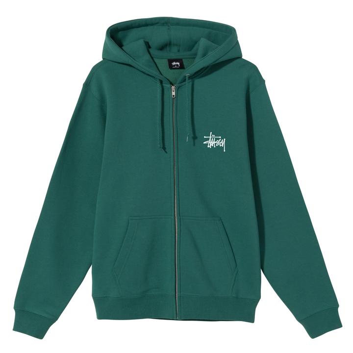 Basic Stussy Zip Hood Green