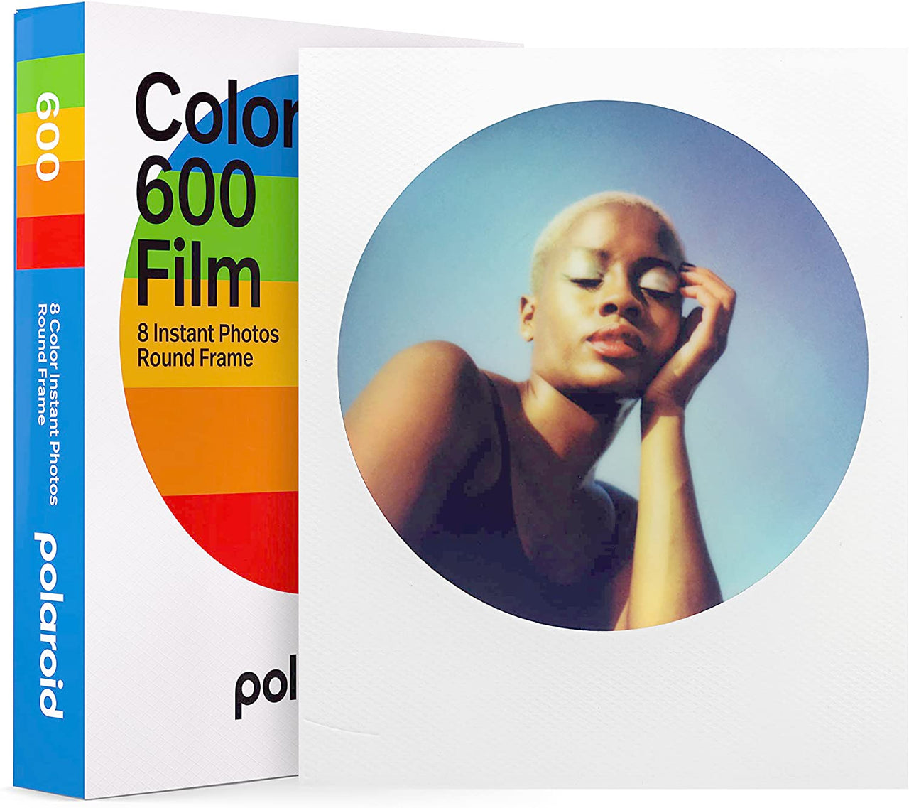 Color 600 Film 8 Instant Photos Round Frame Polaroid