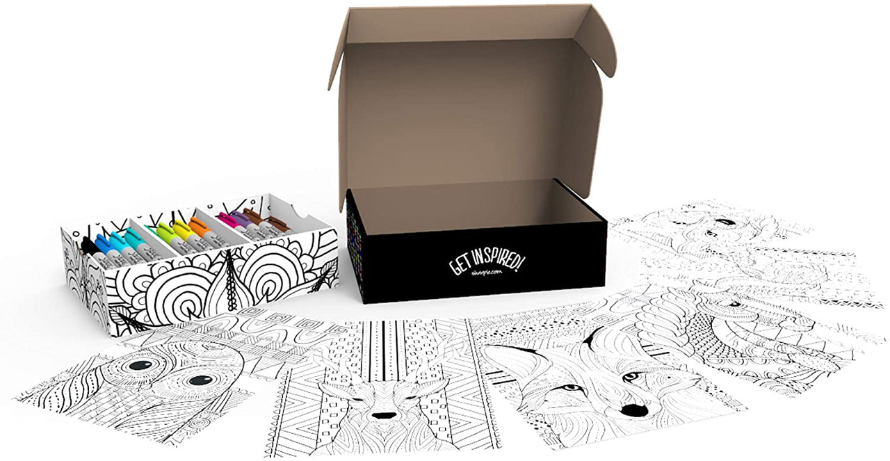 Sharpie Limited Edition 60 Markers and 6 Coloring Pages