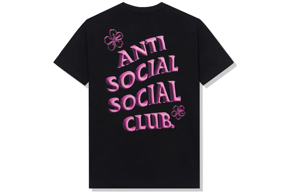 Anti Social Social Coral Crush Black Tee