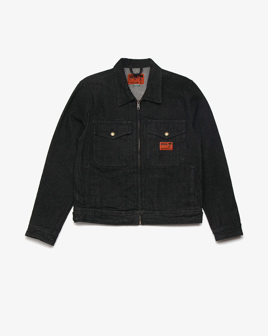 Ortiz Garage Jacket Black Washed Black - Neighborhood