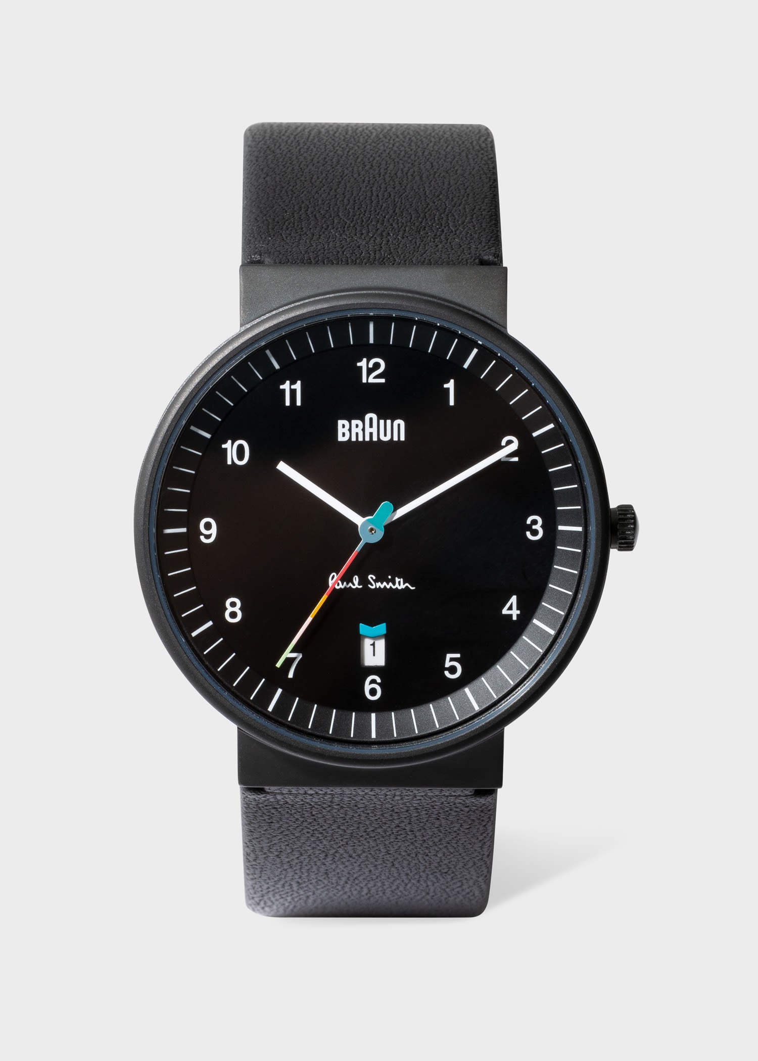 Paul Smith + Braun® Black Leather Strap Quartz Watch