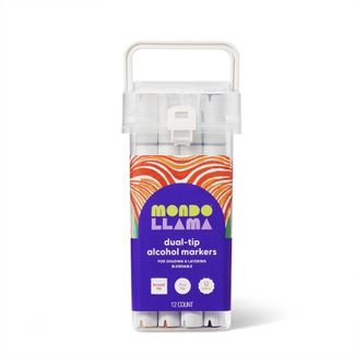 12ct Alcohol Markers Broad & Fine Dual-Tip - Mondo Llama