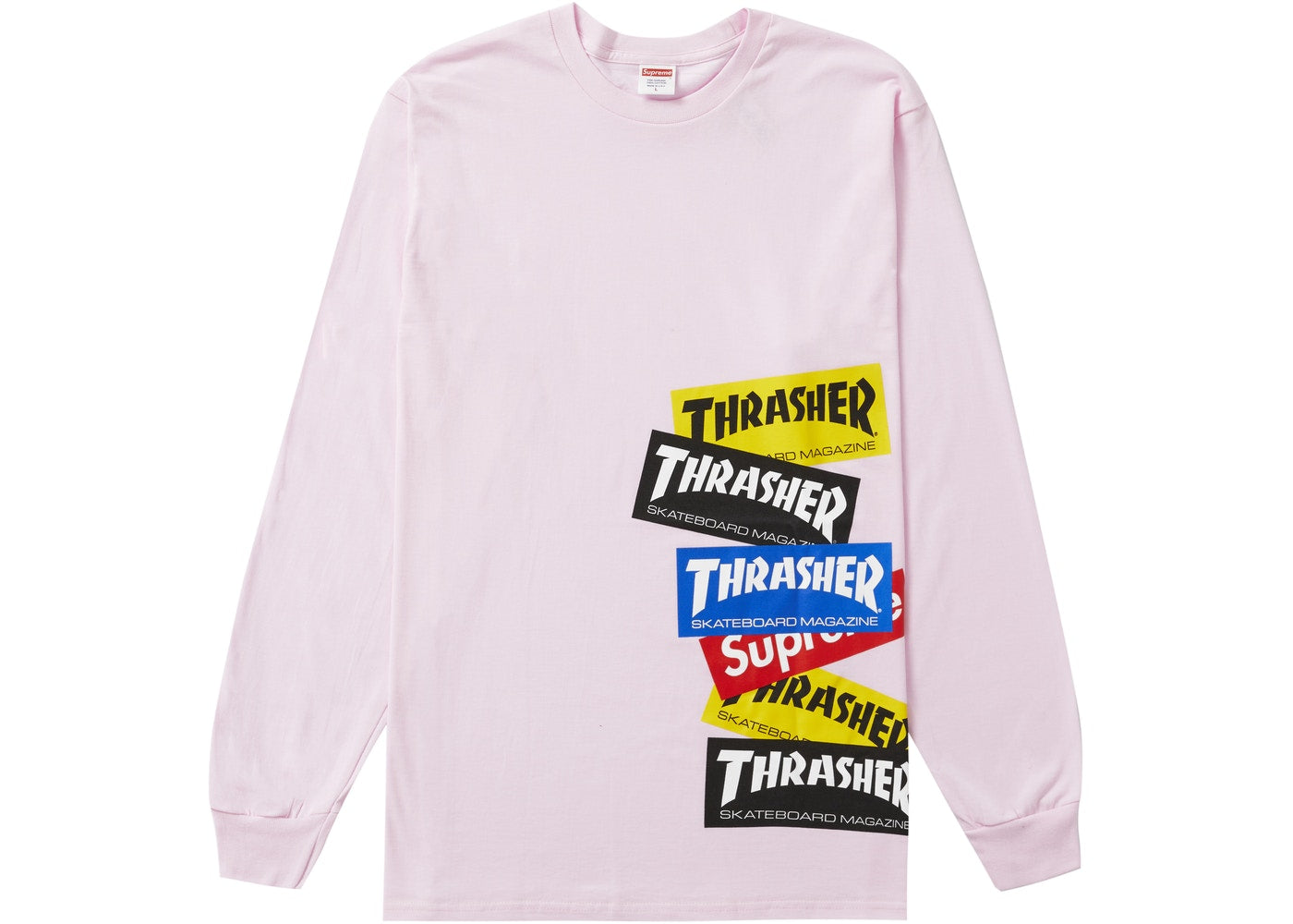 Supreme Thrasher Multi Logo L/S Tee Pink Neighborhood