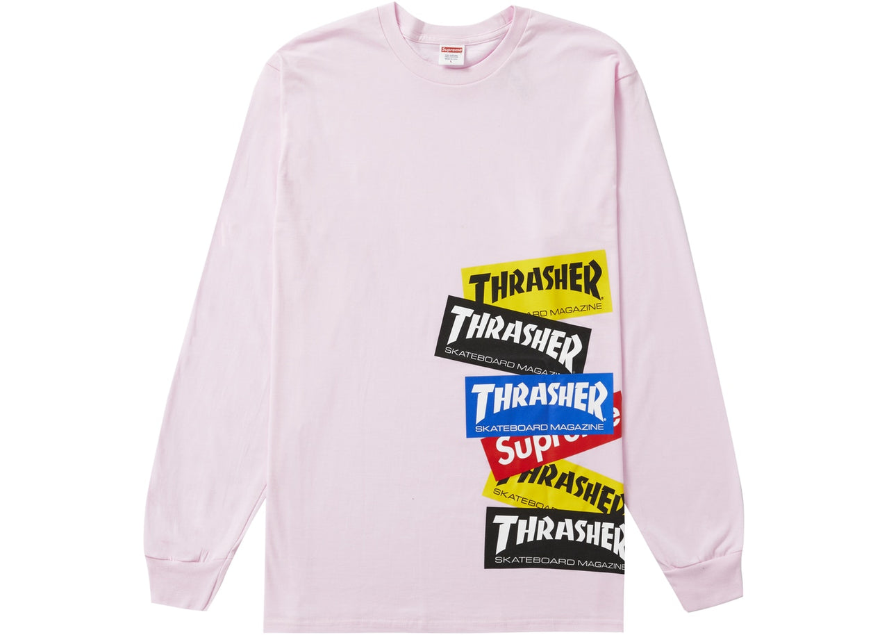 Supreme Thrasher Multi Logo L/S Tee Pink