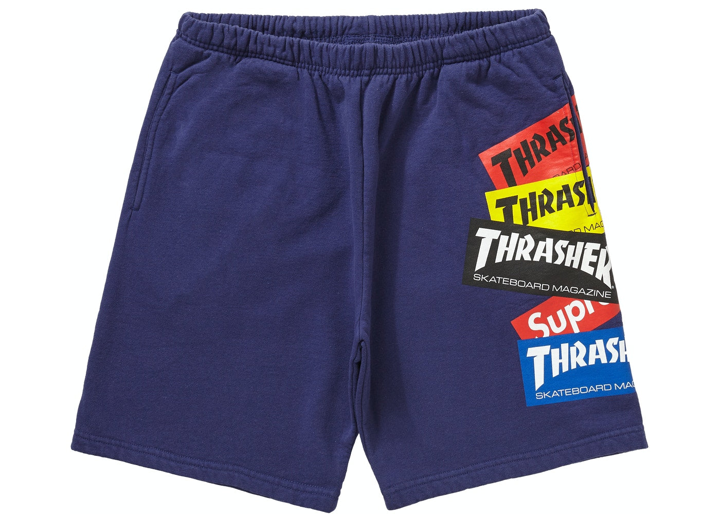 Supreme / Thrasher Multi Logo Sweatshort Navy - Neighborhood