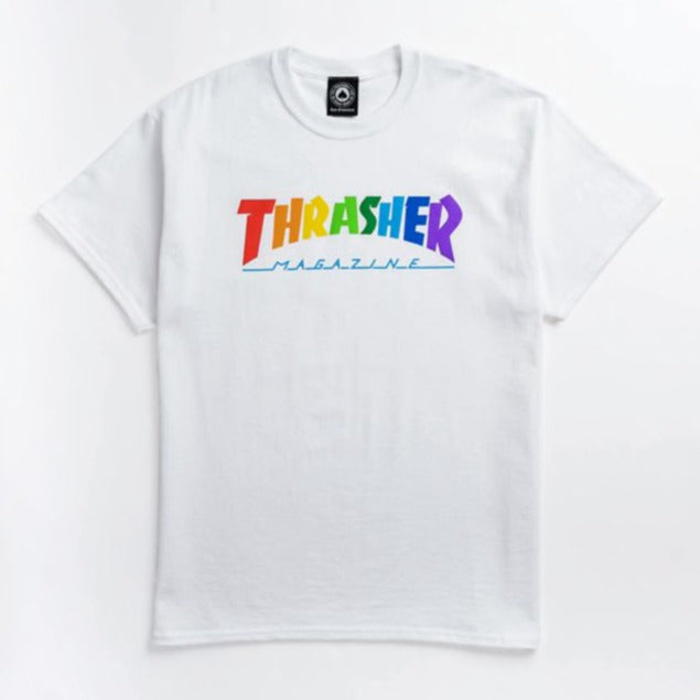 Thrasher Magazine Rainbow T-shirt White