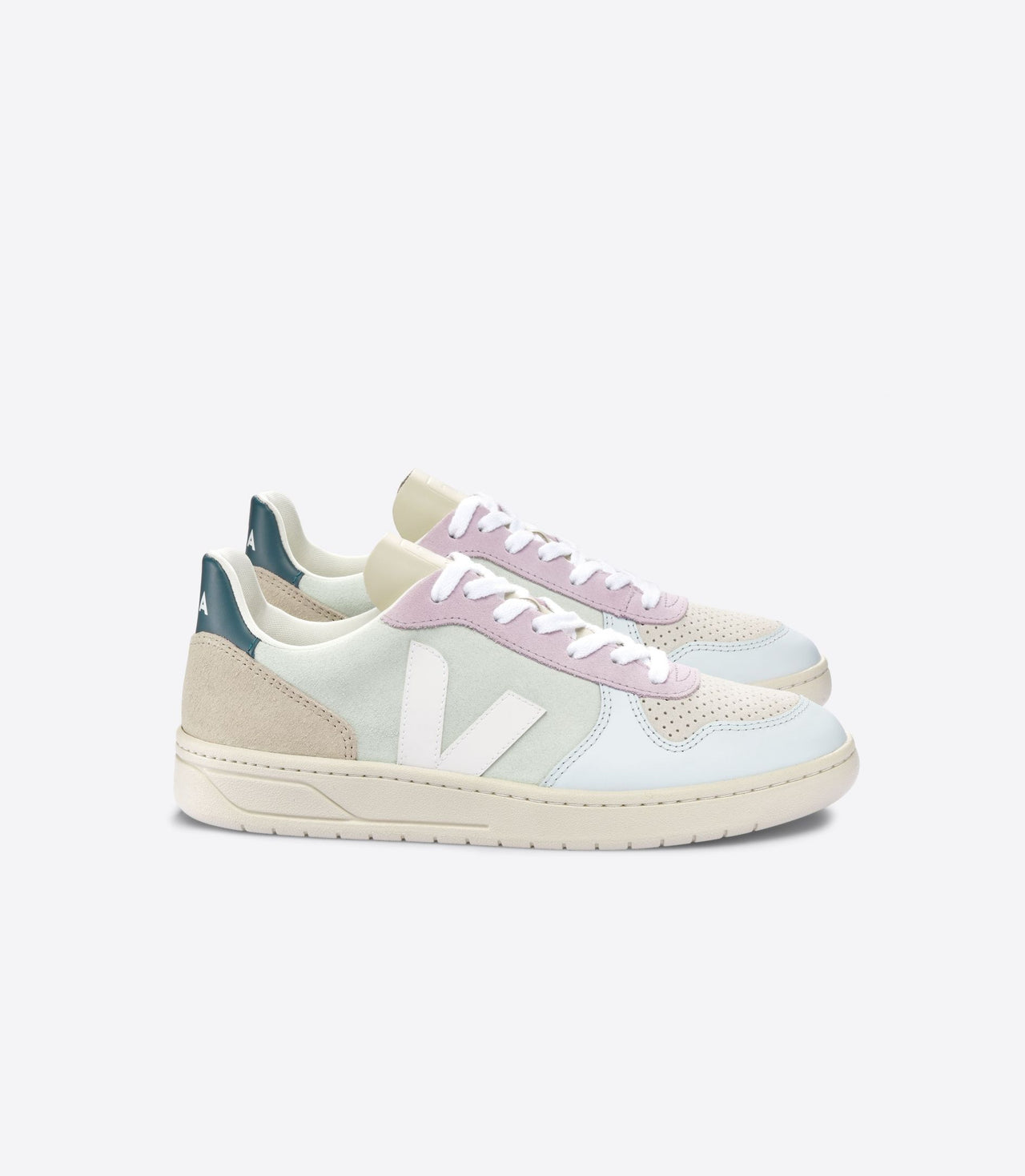 Zapatilla Veja V-10 Suede Jade White Multico