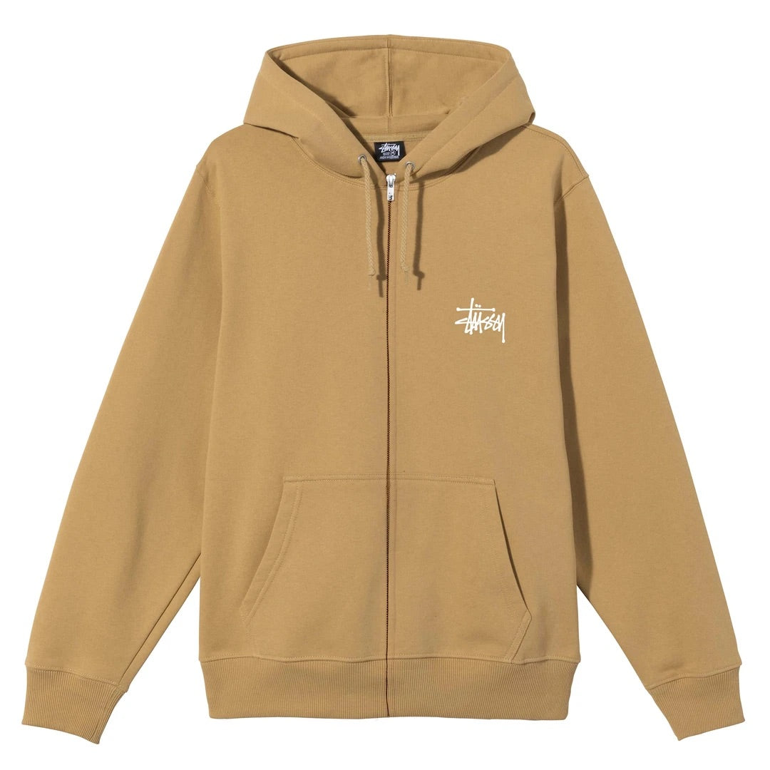 Basic Stussy Zip Hood Khaki