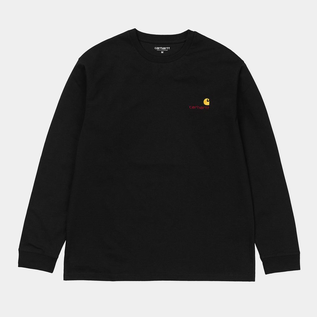 L/S American Script T-Shirt Black